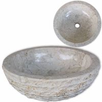 vidaXL Basin Marble 40 cm Cream