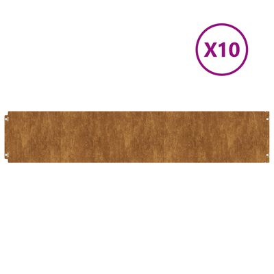 vidaXL Lawn Edgings 10 pcs 20x103 cm Flexible Corten steel