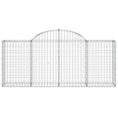 vidaXL Arched Gabion Basket 200x30x80/100 cm Galvanised Iron