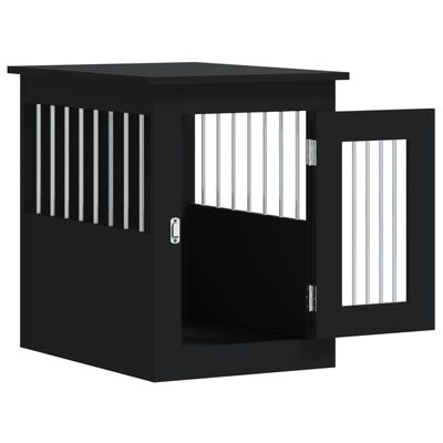 vidaXL Dog Crate Furniture Black 45x62x59 cm Engineered Wood