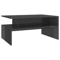 vidaXL Coffee Table High Gloss Grey 90x60x42.5 cm Engineered Wood