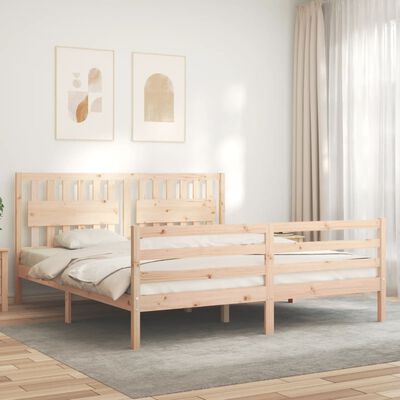 vidaXL Bed Frame without Mattress Super King Size Solid Wood