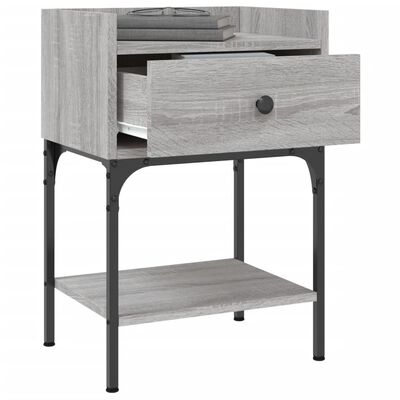 vidaXL Bedside Table Grey Sonoma 40.5x31x60 cm Engineered Wood