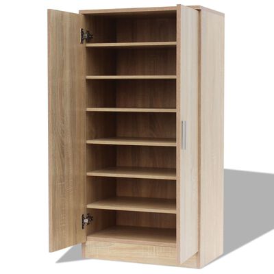 vidaXL Shoe Cabinet 7 Shelves Oak