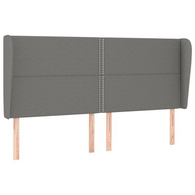 vidaXL Headboard with Ears Dark Grey 163 cm Fabric