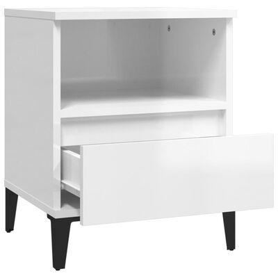 vidaXL Bedside Cabinet High Gloss White 40x35x50 cm