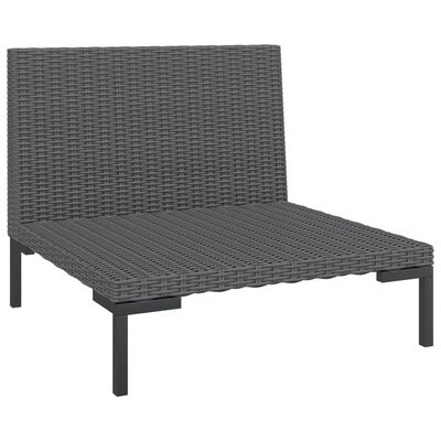 vidaXL 7 Piece Garden Lounge Set with Cushions Poly Rattan Dark Grey