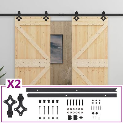 vidaXL Sliding Door with Hardware Set 90x210 cm Solid Pine Wood