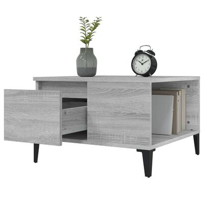 vidaXL Coffee Table Grey Sonoma 55x55x36.5 cm Engineered Wood