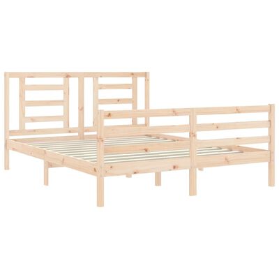 vidaXL Bed Frame without Mattress King Size Solid Wood