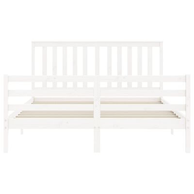 vidaXL Bed Frame without Mattress White King Size Solid Wood