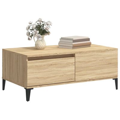 vidaXL Coffee Table Sonoma Oak 90x50x36.5 cm Engineered Wood