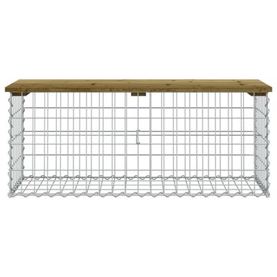 vidaXL Garden Bench Gabion Design 103x44x42 cm Impregnated Wood Pine