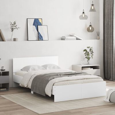 vidaXL Bed Frame without Mattress White 135x190 cm Double