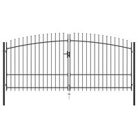 vidaXL Double Door Fence Gate with Spear Top 400x225 cm