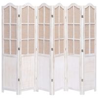 vidaXL 6-Panel Room Divider White 210x165 cm Fabric