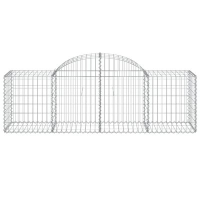 vidaXL Arched Gabion Baskets 9 pcs 200x50x60/80 cm Galvanised Iron