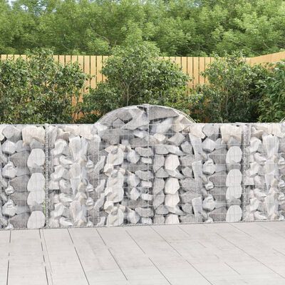 vidaXL Arched Gabion Baskets 25 pcs 200x30x100/120 cm Galvanised Iron