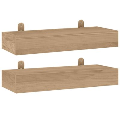 vidaXL Wall Shelves 2 pcs 40x15x4 cm Solid Wood Teak