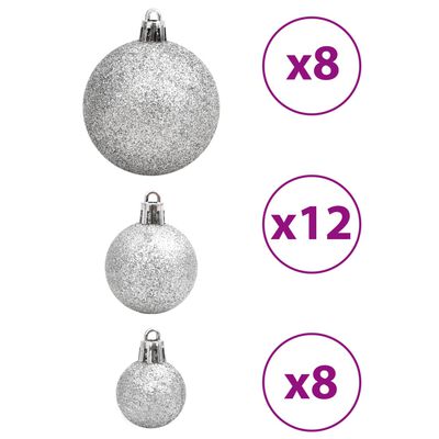 vidaXL Christmas Baubles 100 pcs Blue and Silver 3 / 4 / 6 cm