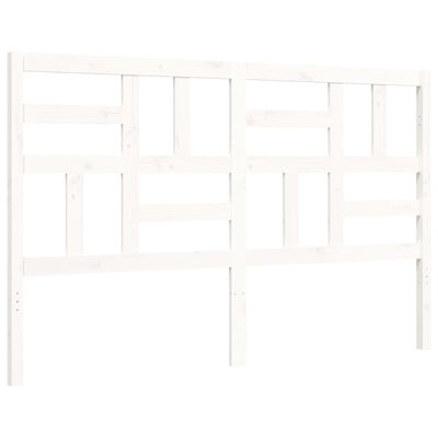 vidaXL Bed Frame without Mattress White King Size Solid Wood