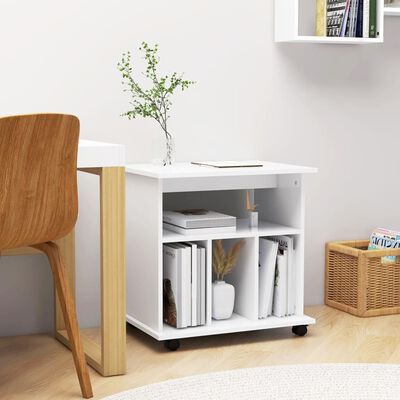 vidaXL Rolling Cabinet White 60x45x60 cm Engineered Wood