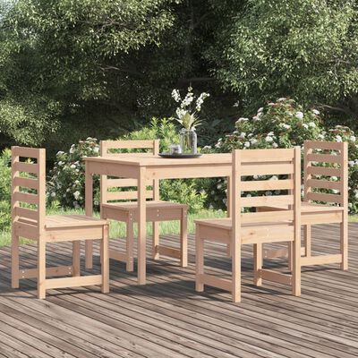 vidaXL 5 Piece Garden Dining Set Solid Wood Pine