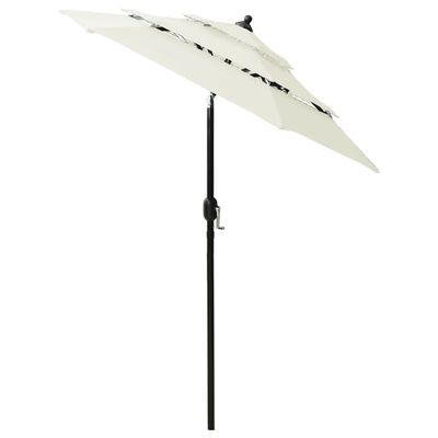 vidaXL 3-Tier Garden Parasol with Aluminium Pole Sand 2 m