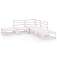 vidaXL 5 Piece Garden Lounge Set White Solid Wood Pine