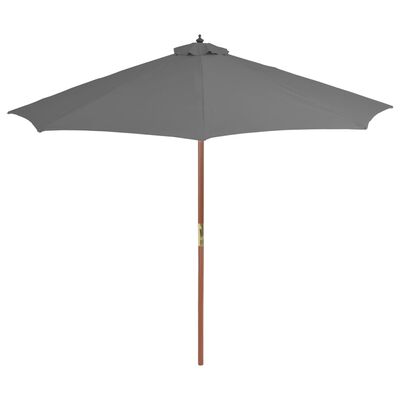 vidaXL Garden Parasol with Wooden Pole 300 cm Anthracite