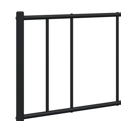 vidaXL Metal Bed Frame without Mattress with Footboard Black 150x200 cm King Size