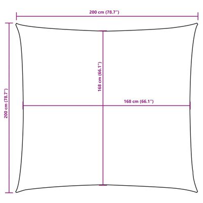 vidaXL Sunshade Sail Oxford Fabric Square 2x2 m Cream