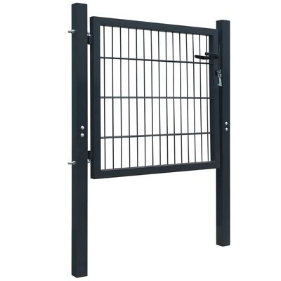 vidaXL Fence Gate Steel Anthracite 105x150 cm