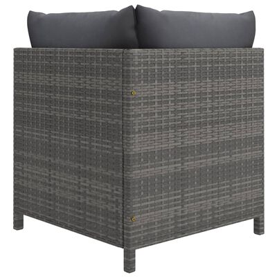 vidaXL 7 Piece Garden Lounge Set with Cushions Poly Rattan Grey