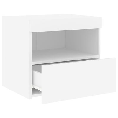 vidaXL Bedside Cabinets with LED Lights 2 pcs White 50x40x45 cm