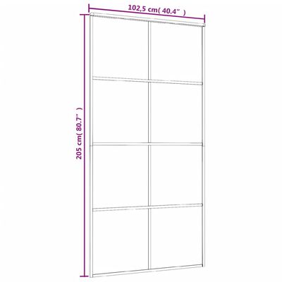 vidaXL Sliding Door Frosted ESG Glass and Aluminium 102.5x205 cm Black