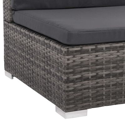 vidaXL 8 Piece Garden Lounge Set with Cushions Poly Rattan Grey