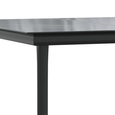 vidaXL Garden Dining Table Black 160x80x74cm Steel and Tempered Glass