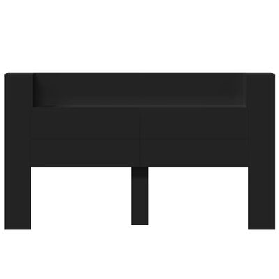 vidaXL Headboard Cabinet with LED Black 180x16.5x103.5 cm