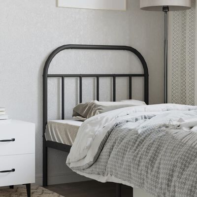 vidaXL Metal Headboard Black 90 cm