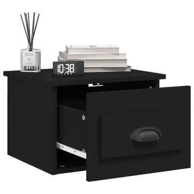 vidaXL Wall-mounted Bedside Cabinets 2 pcs Black 41.5x36x28cm