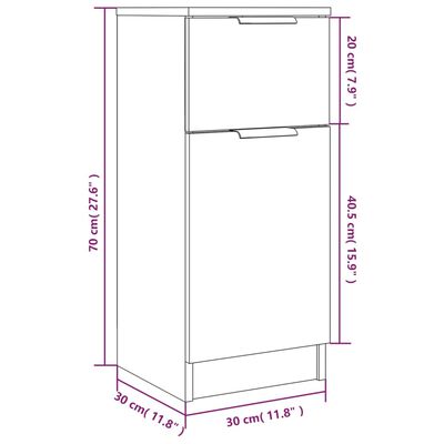 vidaXL Sideboards 2 pcs White 30x30x70 cm Engineered Wood