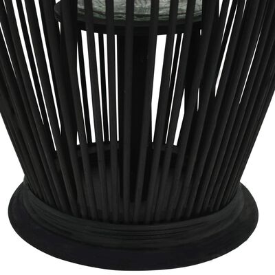 vidaXL Hanging Candle Lantern Holder Bamboo Black 60 cm