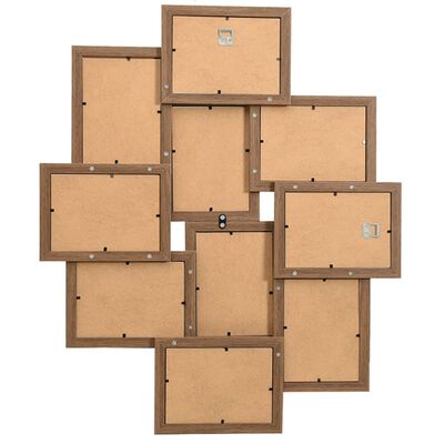 vidaXL Collage Photo Frame for 10x(13x18 cm) Picture Light Brown MDF