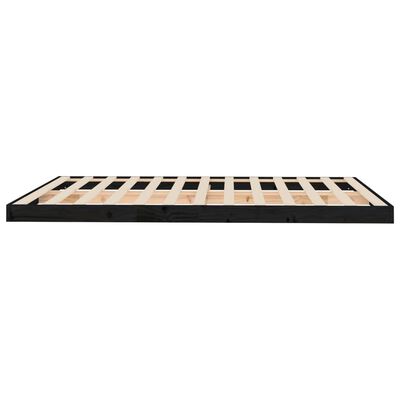 vidaXL Bed Frame without Mattress Black 150x200 cm King Size Solid Wood Pine