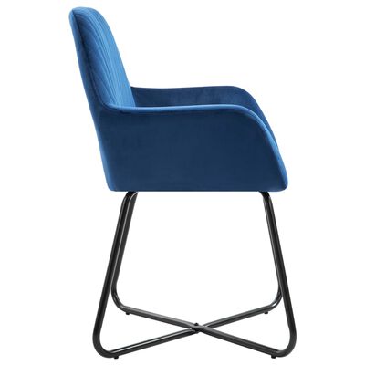 vidaXL Dining Chairs 4 pcs Blue Velvet