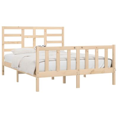 vidaXL Bed Frame without Mattress 150x200 cm King Size Solid Wood