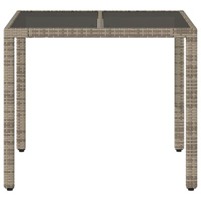 vidaXL Garden Table Grey 90x90x75 cm Poly Rattan