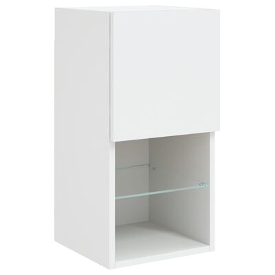 vidaXL 4 Piece TV Wall Cabinets with LED Lights White