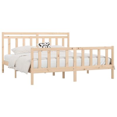 vidaXL Bed Frame without Mattress Solid Wood Pine 180x200 cm Super King